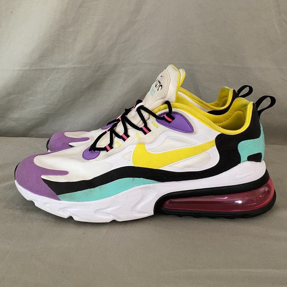 Nike Men’s Athletic Sneakers - White/Yellow/Purple/Teal/Black
